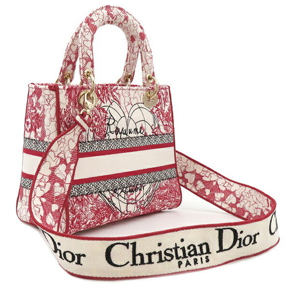 Dior  D-Light Bag Christian 2WAY Red Lady - Picture 1 of 10